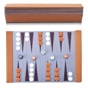 Premium Roll-Up Backgammon Set with Leather Case