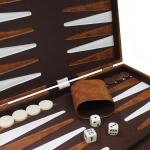 Travel Backgammon Set with Leather Case for 2