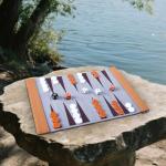 Premium Roll-Up Backgammon Set with Leather Case