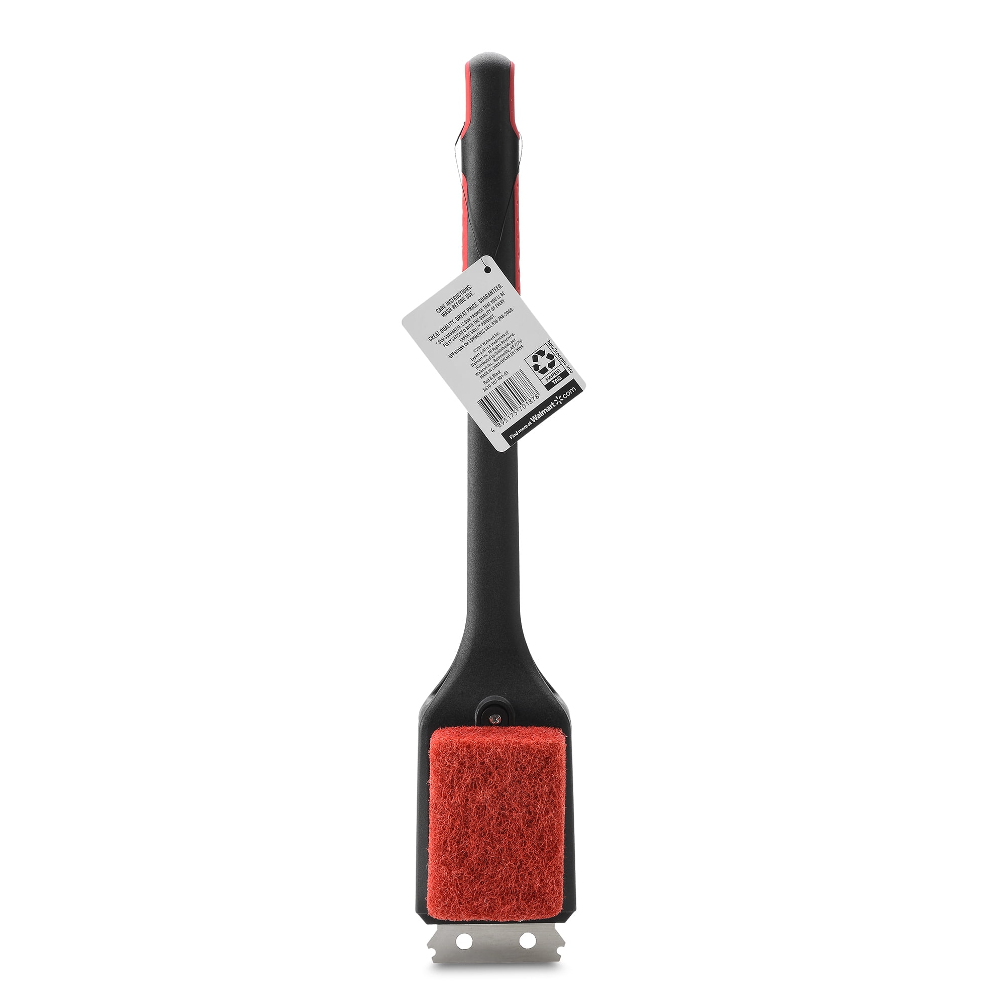 3 in 1 Grill Brush with Steel Scraper