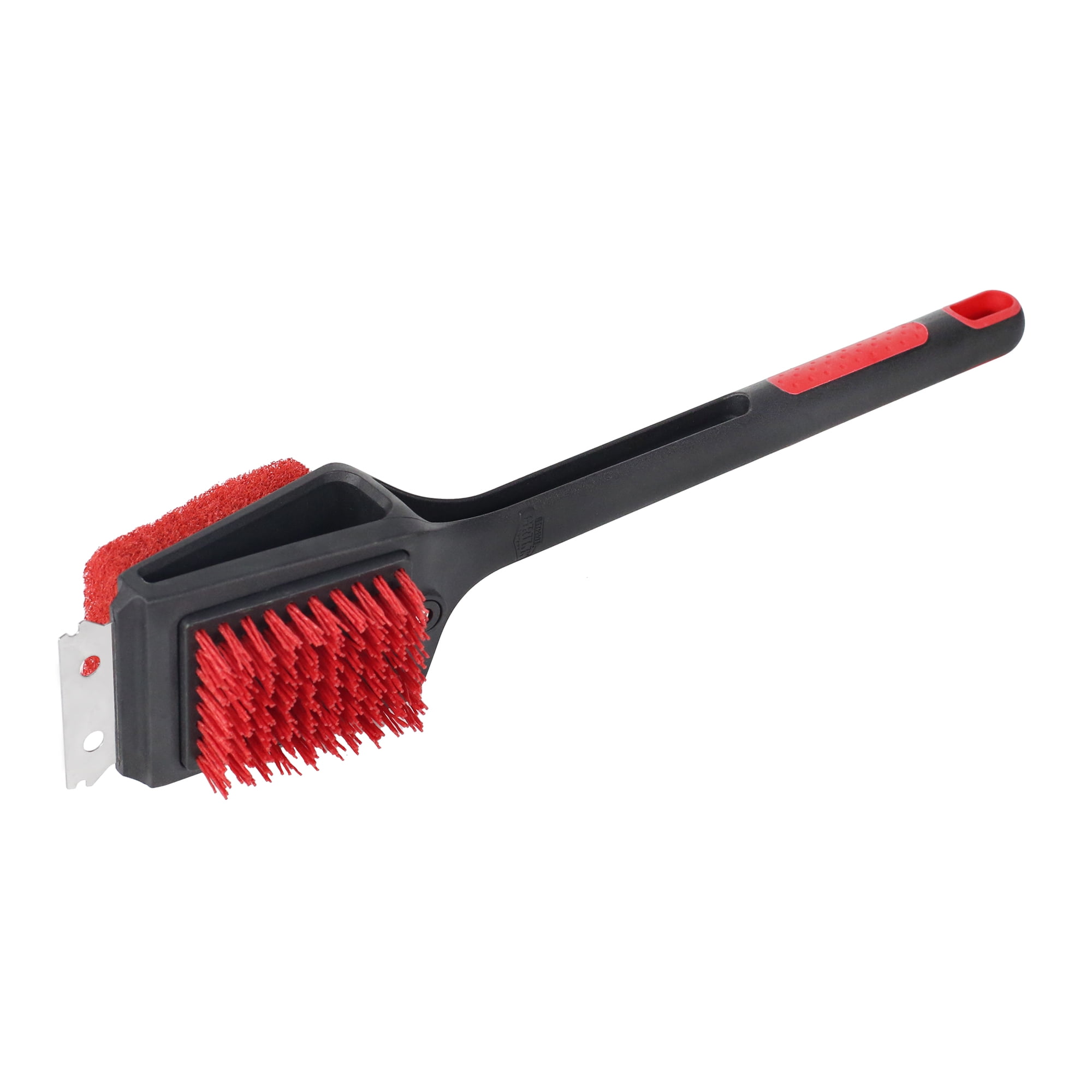 3 in 1 Grill Brush with Steel Scraper