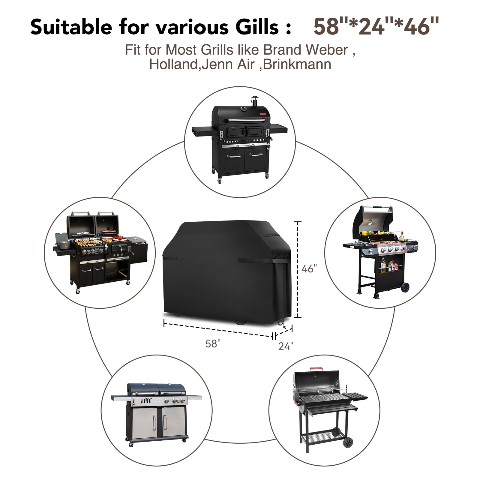 Tvird Heavy Duty BBQ Grill Cover for Weber Char-Broil