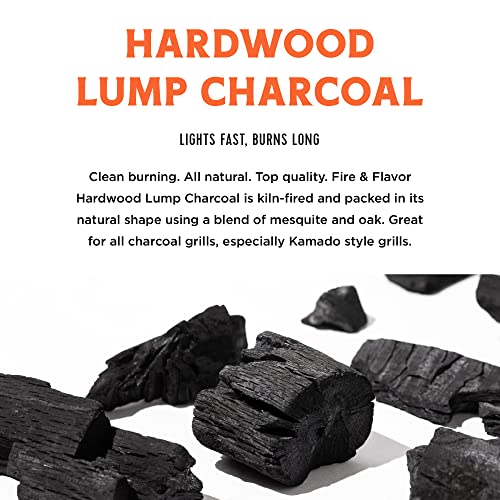 Fire & Flavor Natural Hardwood Lump Charcoal - Oak/Mesquite Blend - 20lbs