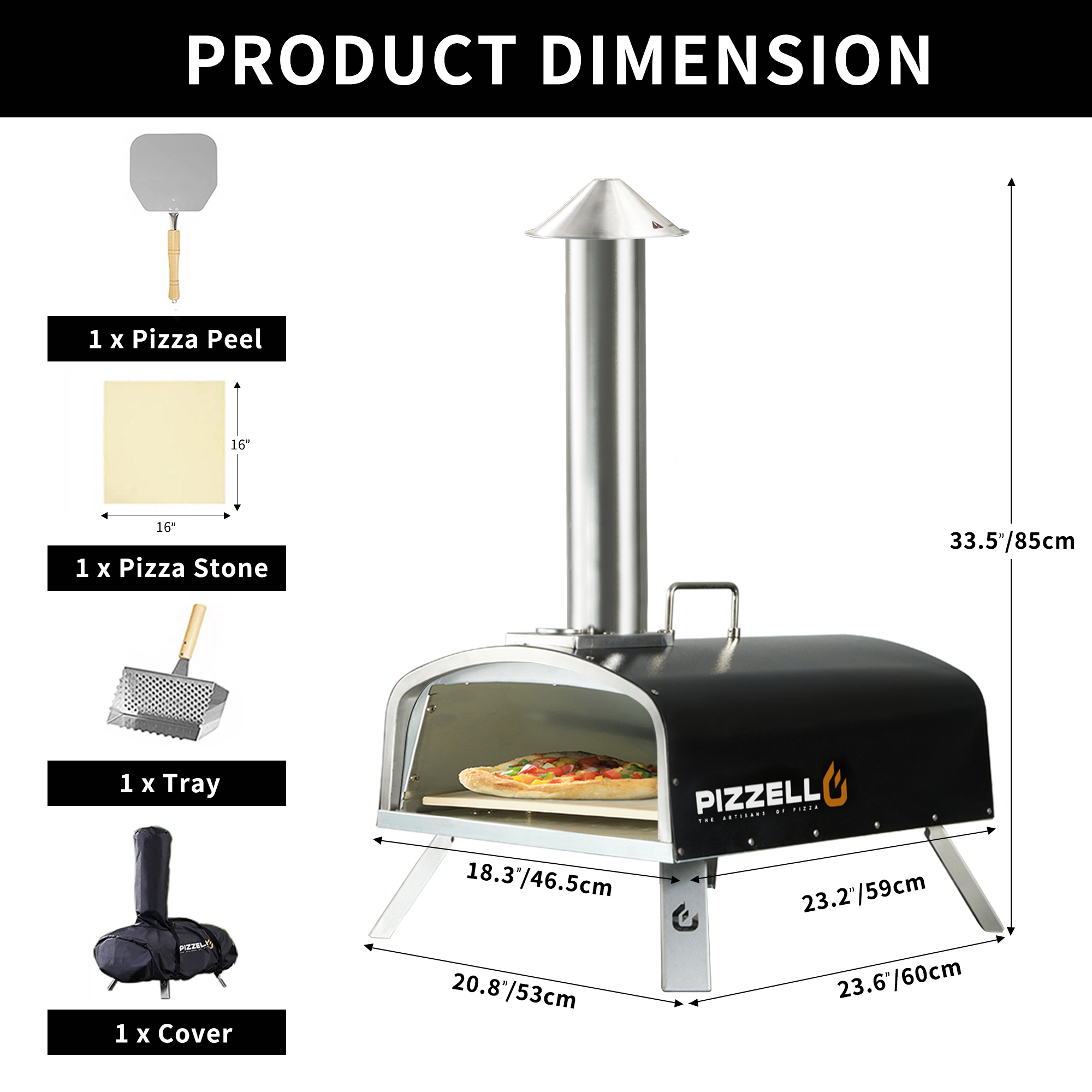 Pizzello 16" Outdoor Wood Pellet Pizza Oven