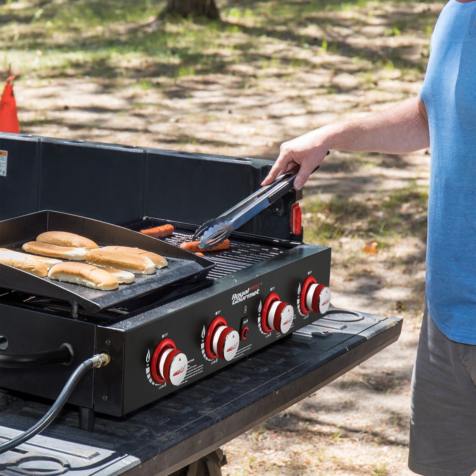 Royal Gourmet GD4002T Portable 4-Burner Grill Combo
