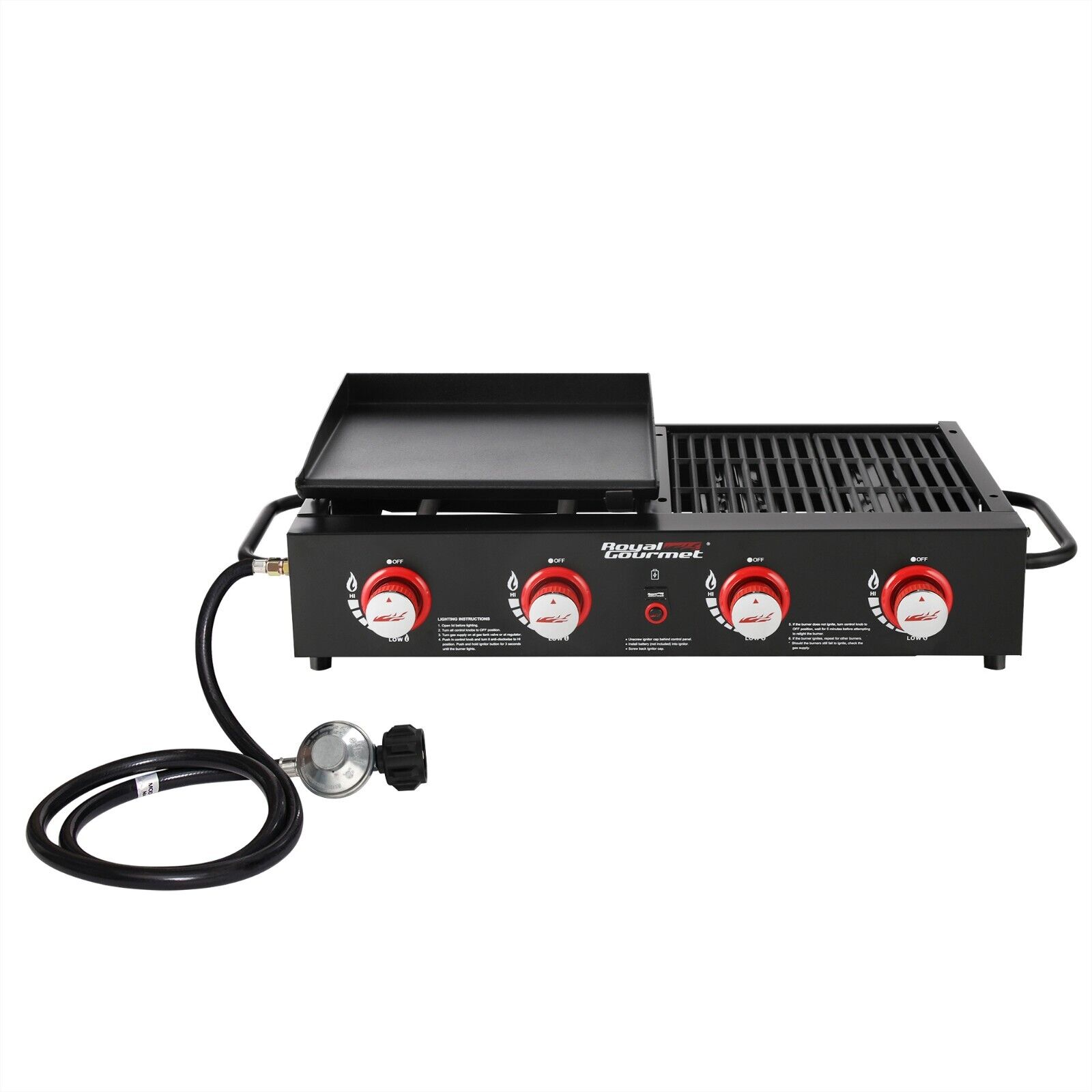 Royal Gourmet GD4002T Portable 4-Burner Grill Combo