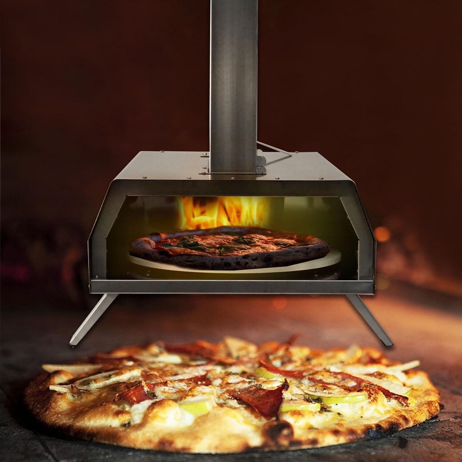 Portable Multi-Fuel Rotatable Pizza Oven 13