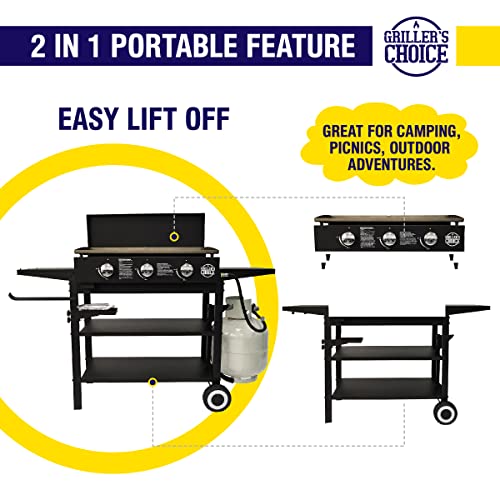 Outdoor Propane Flat Top Griddle Grill with Hood