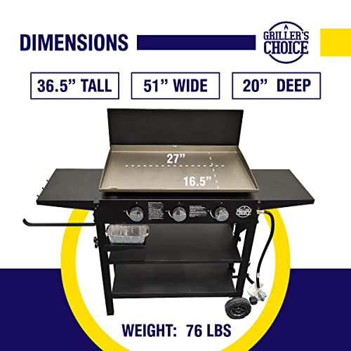 Outdoor Propane Flat Top Griddle Grill with Hood