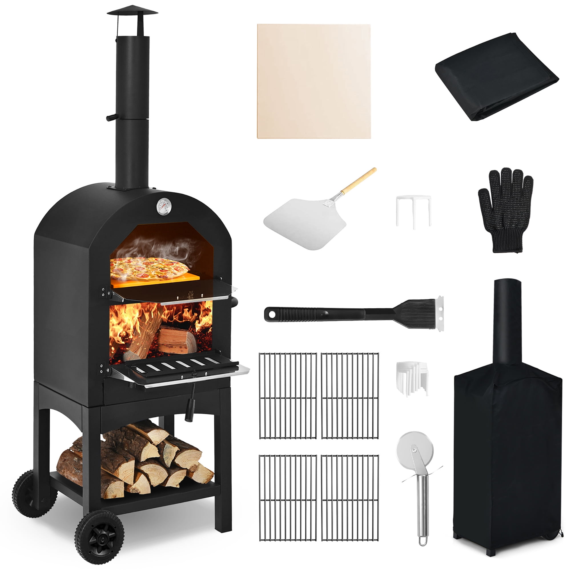 Costway Outdoor Wood Fire Pizza Oven Grill