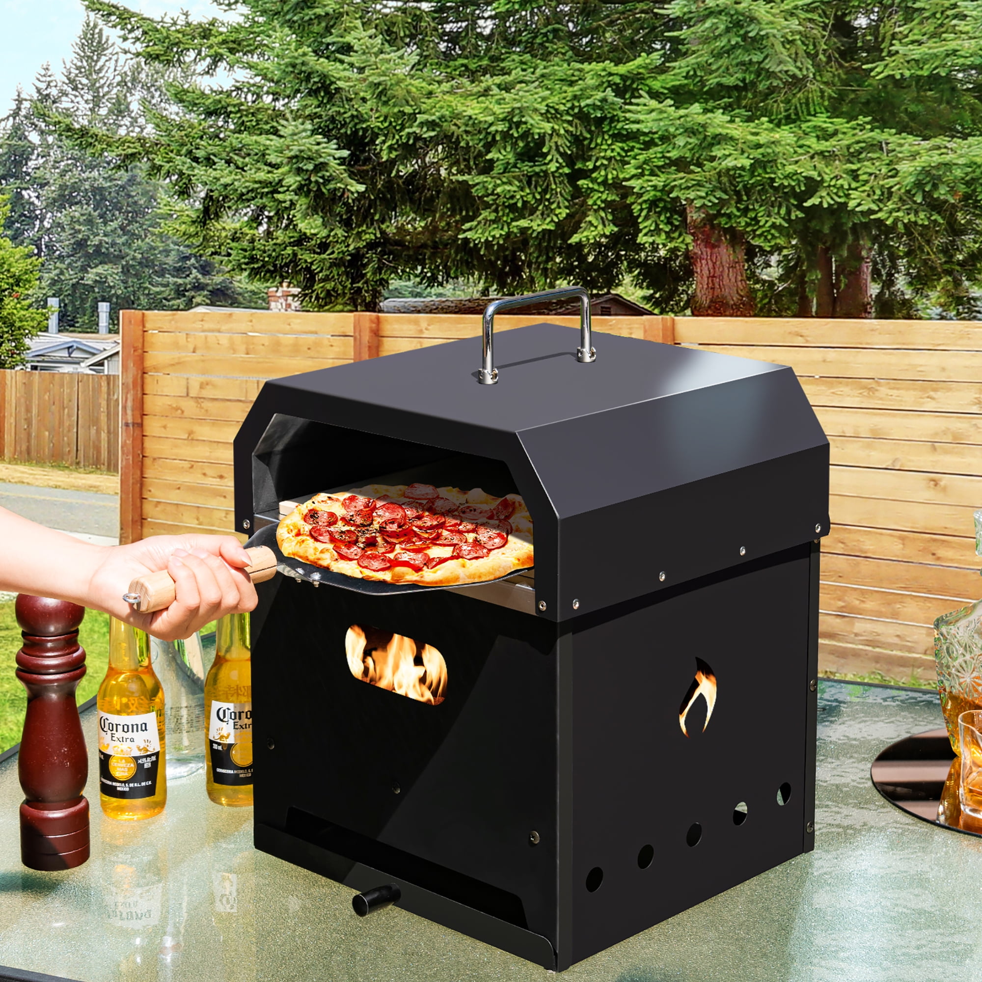Costway 4-in-1 Wood Outdoor Pizza Oven
