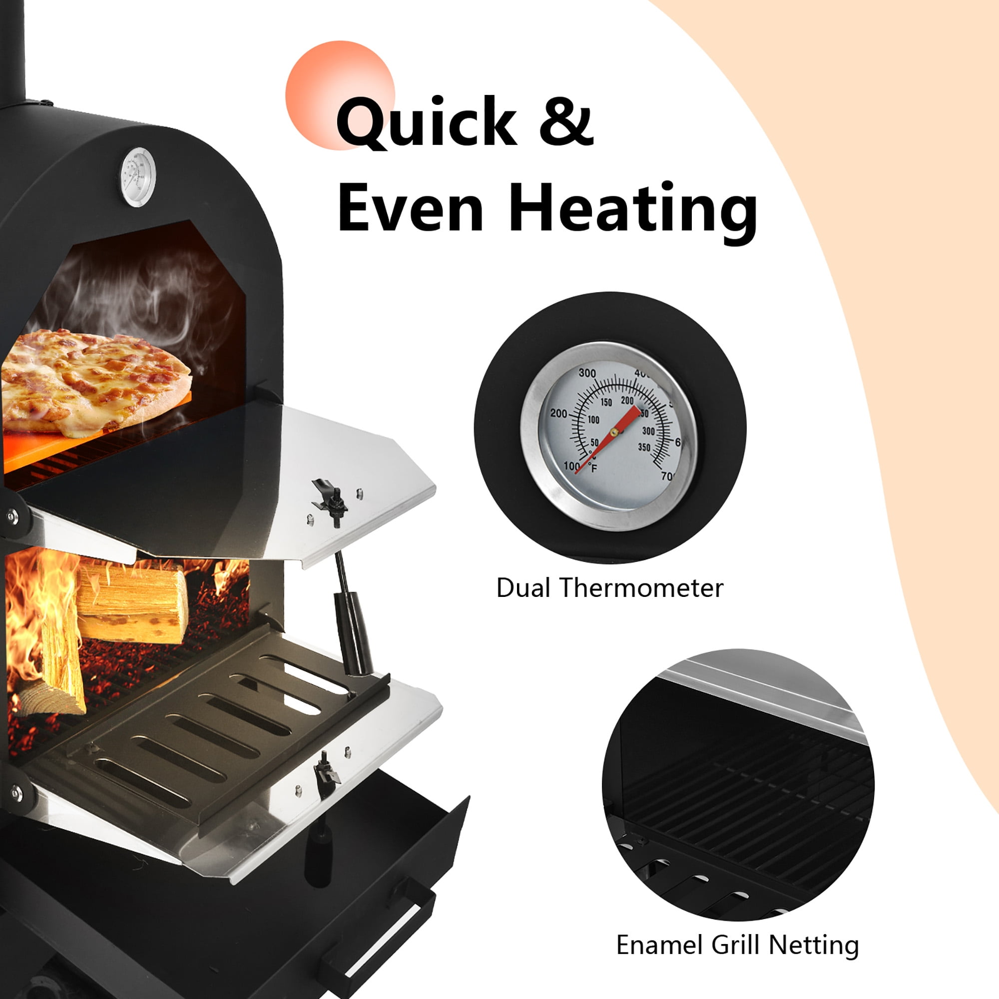 Costway Outdoor Wood Fire Pizza Oven Grill