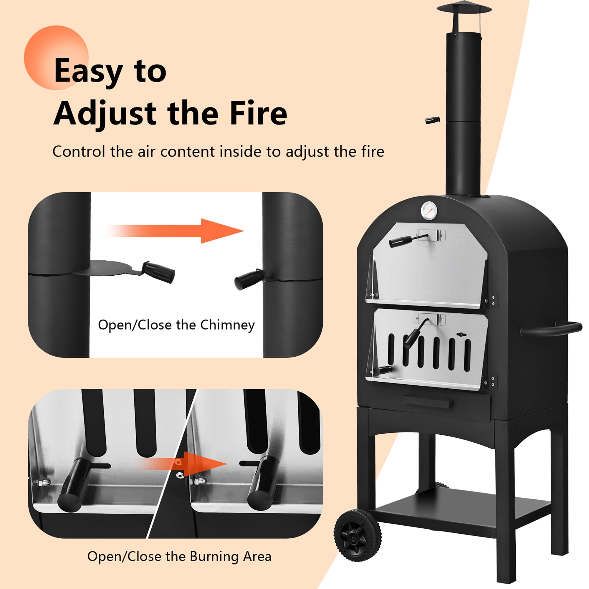 Costway Outdoor Wood Fire Pizza Oven Grill
