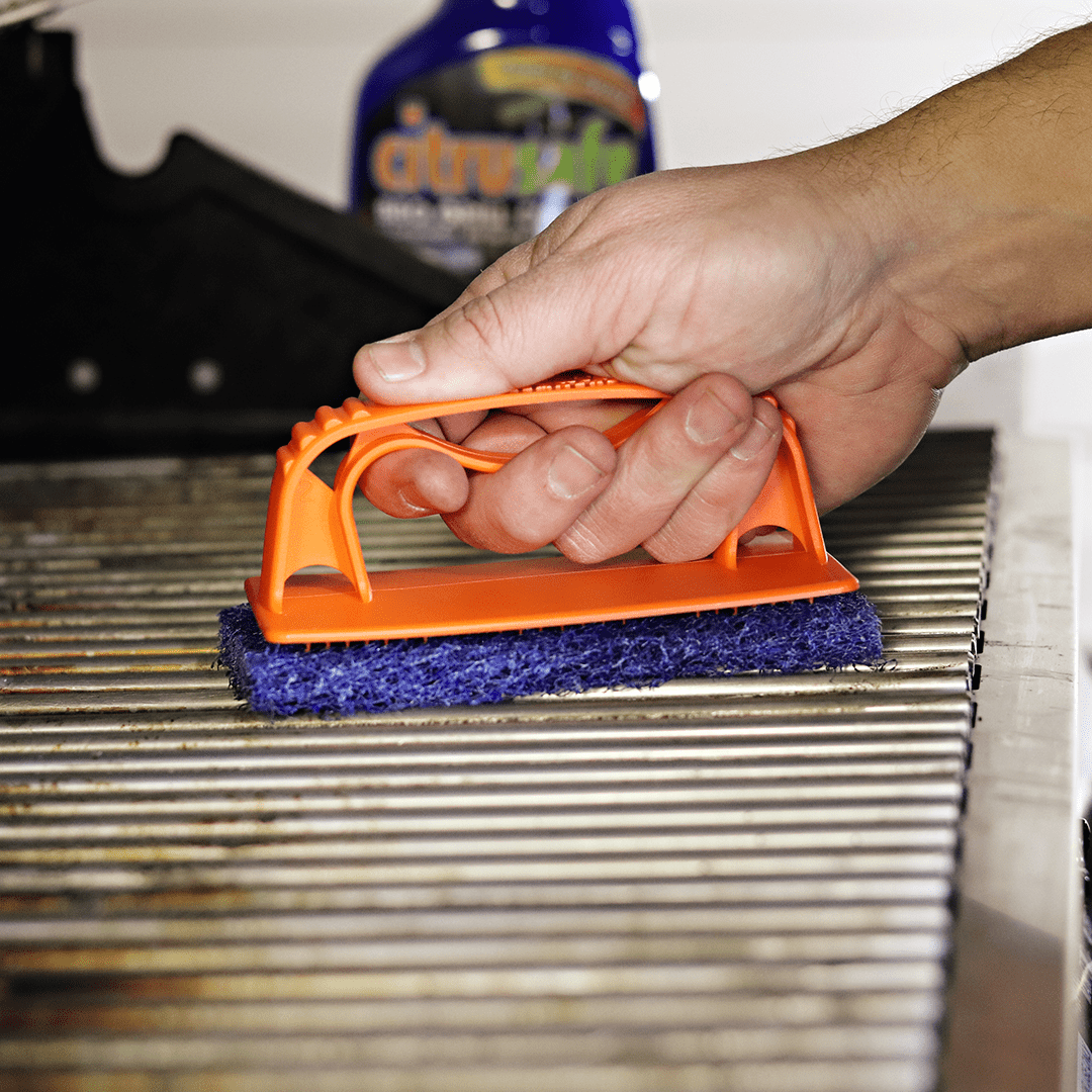 Citrusafe BBQ Grill Scrubber with 3 Blue Scrubber Pads