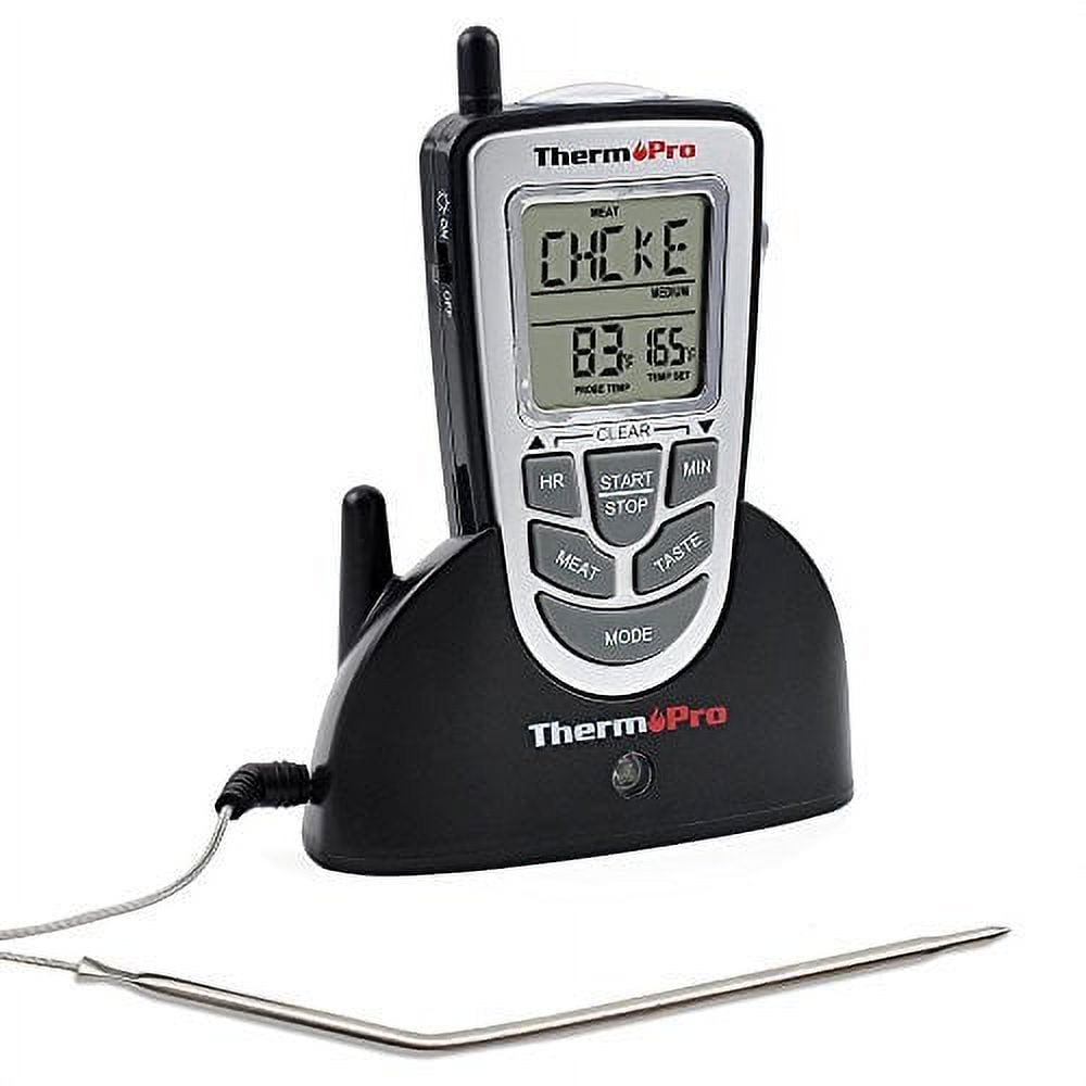 Wireless Remote Digital BBQ Grill Thermometer/Timer, 300 Feet