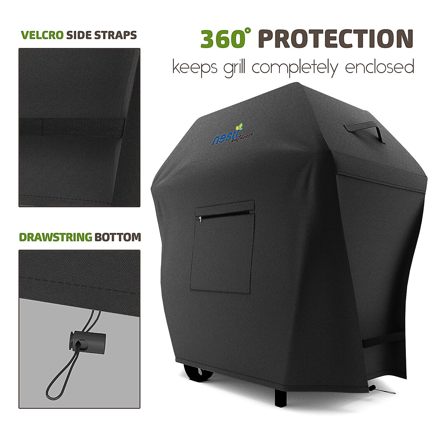 Waterproof BBQ Grill Cover Set with Grill Mats