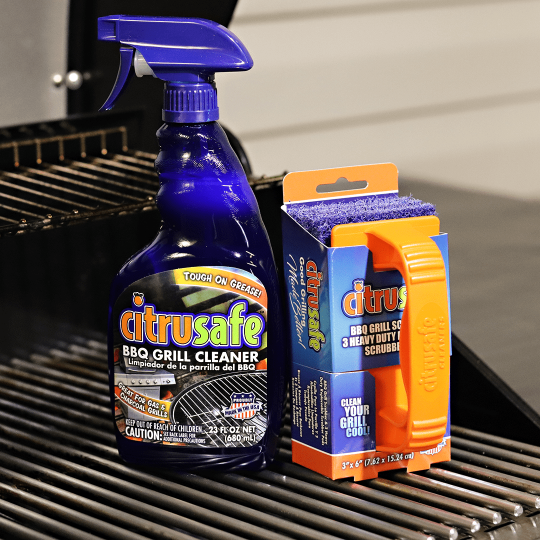 Citrusafe BBQ Grill Scrubber with 3 Blue Scrubber Pads