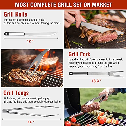 Premium 122PCS Grill Set for Outdoor BBQ