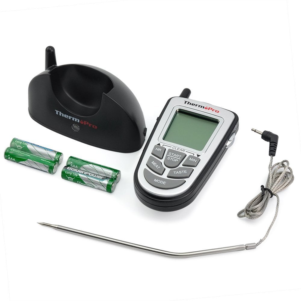 Wireless Remote Digital BBQ Grill Thermometer/Timer, 300 Feet