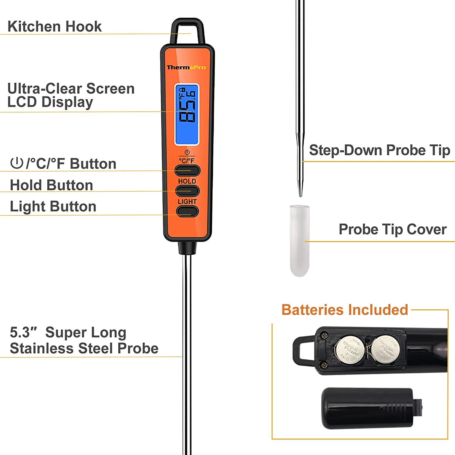 ThermoPro TP01A BBQ Grill Meat Thermometer