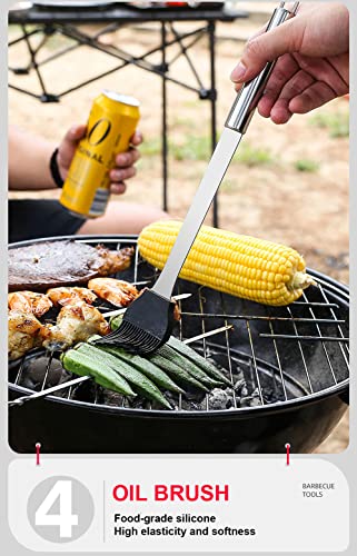 Outdoor BBQ Grill Set with Stainless Steel Accessories