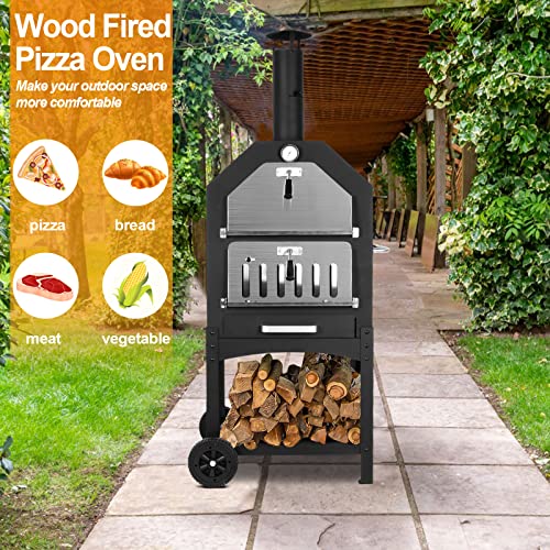 Outdoor Portable Wood-Fired Pizza Oven Grill
