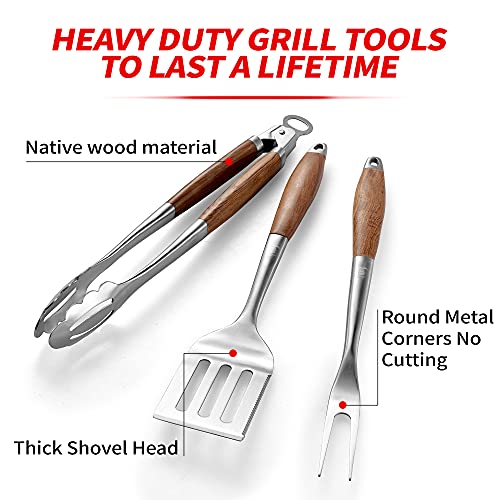 GRILAZ Rose Wood BBQ Grilling Tools Set
