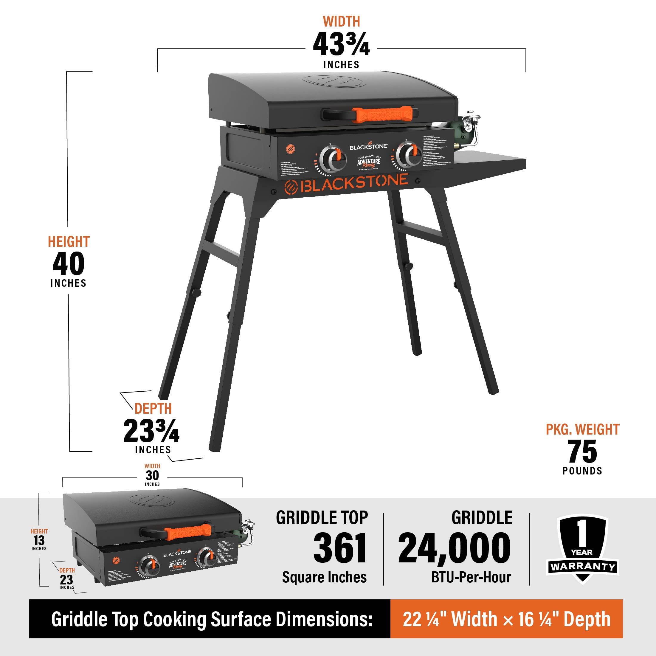 Blackstone 22" Adventure Ready Griddle with Stand