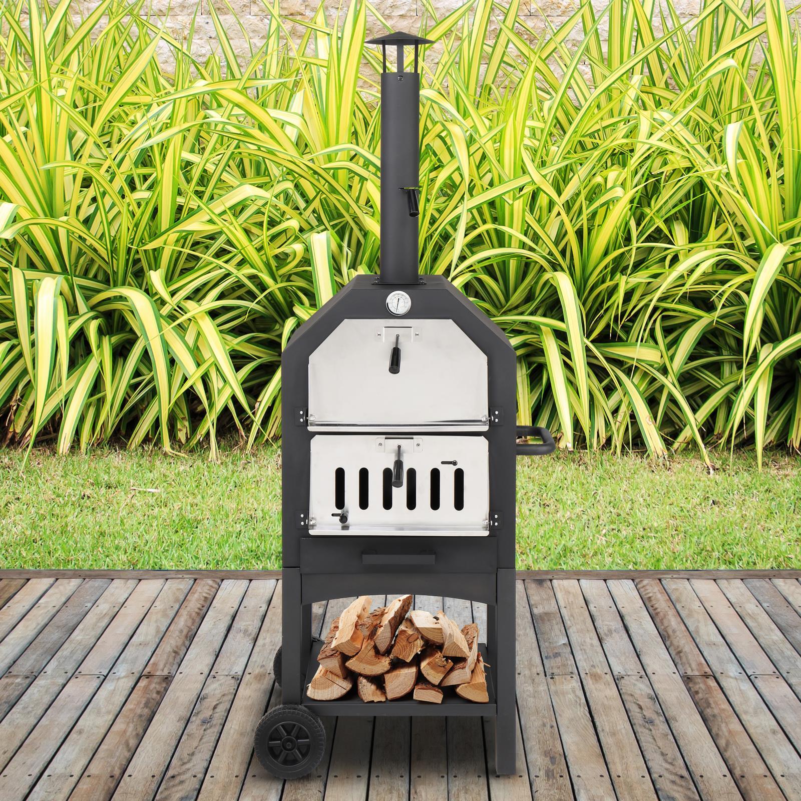 Wood Fired Pizza Oven with Wheels for Outdoors