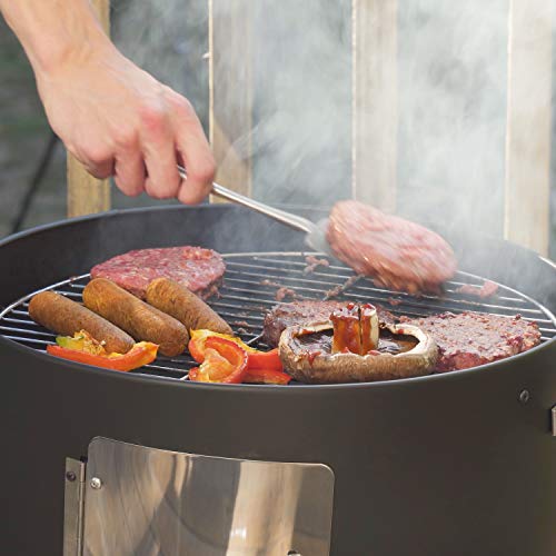 Realcook 17 Inch Steel Charcoal Smoker - Black