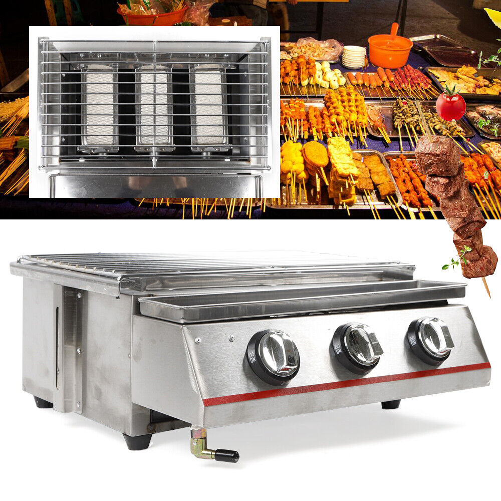 3 Burner Gas BBQ Grill for Outdoor Cooking