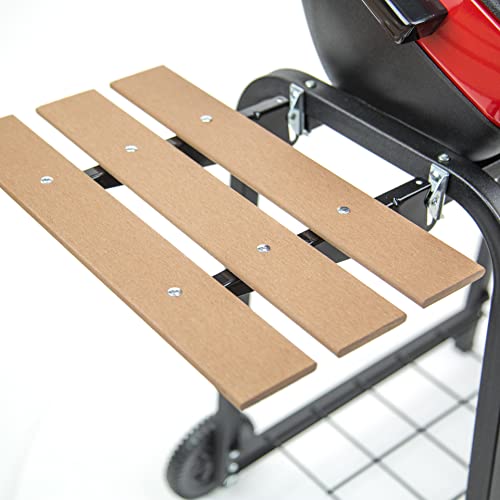 Portable Electric Cart Grill with Folding Tables - Red