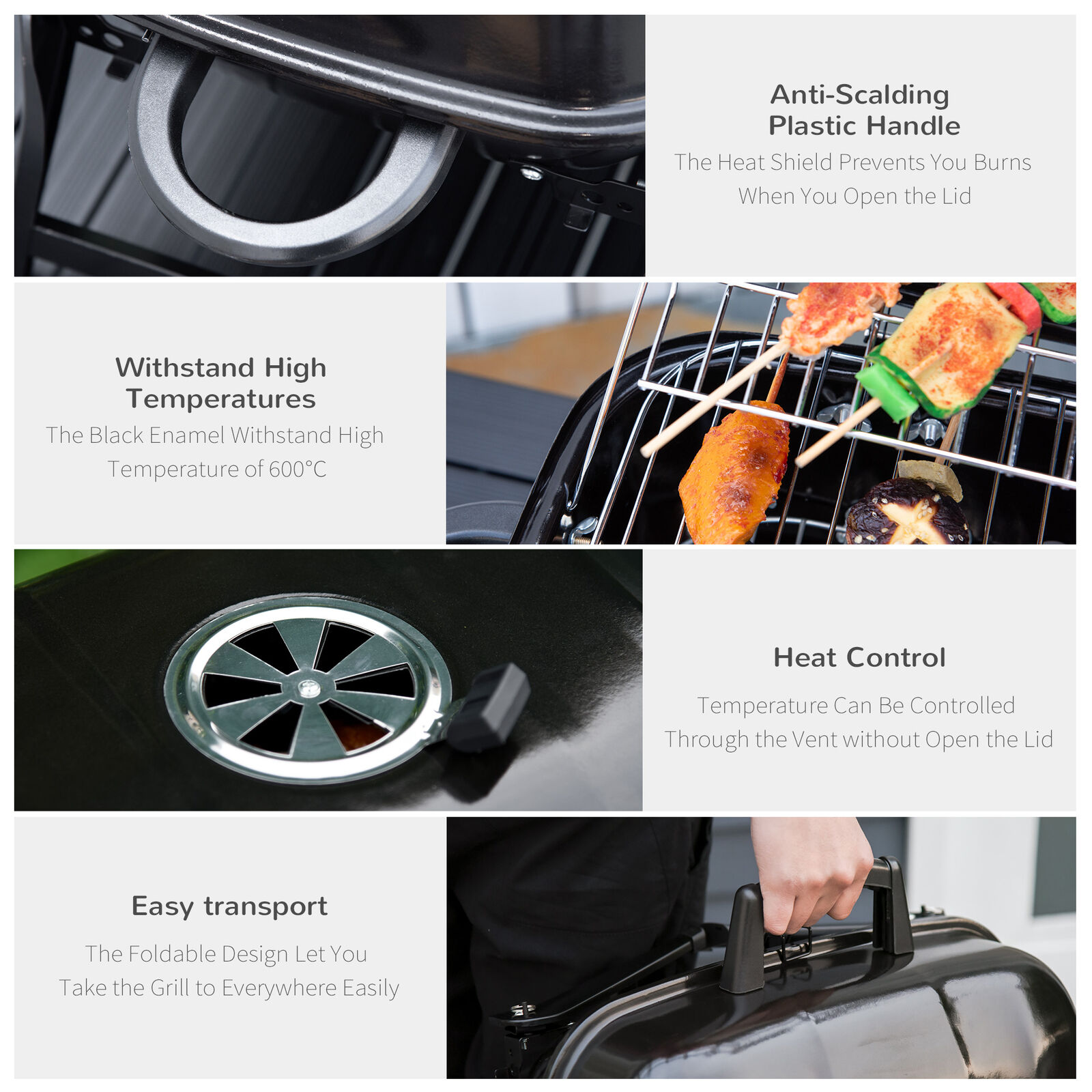 Tabletop Charcoal Grill for BBQ and Picnic