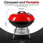 14-inch Portable Gas BBQ Grill with Locking Lid