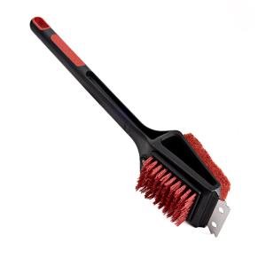 3 in 1 Grill Brush with Steel Scraper