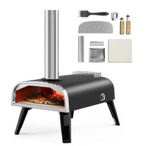 Portable 12" Wood Fired Pizza Oven for Outdoor Use