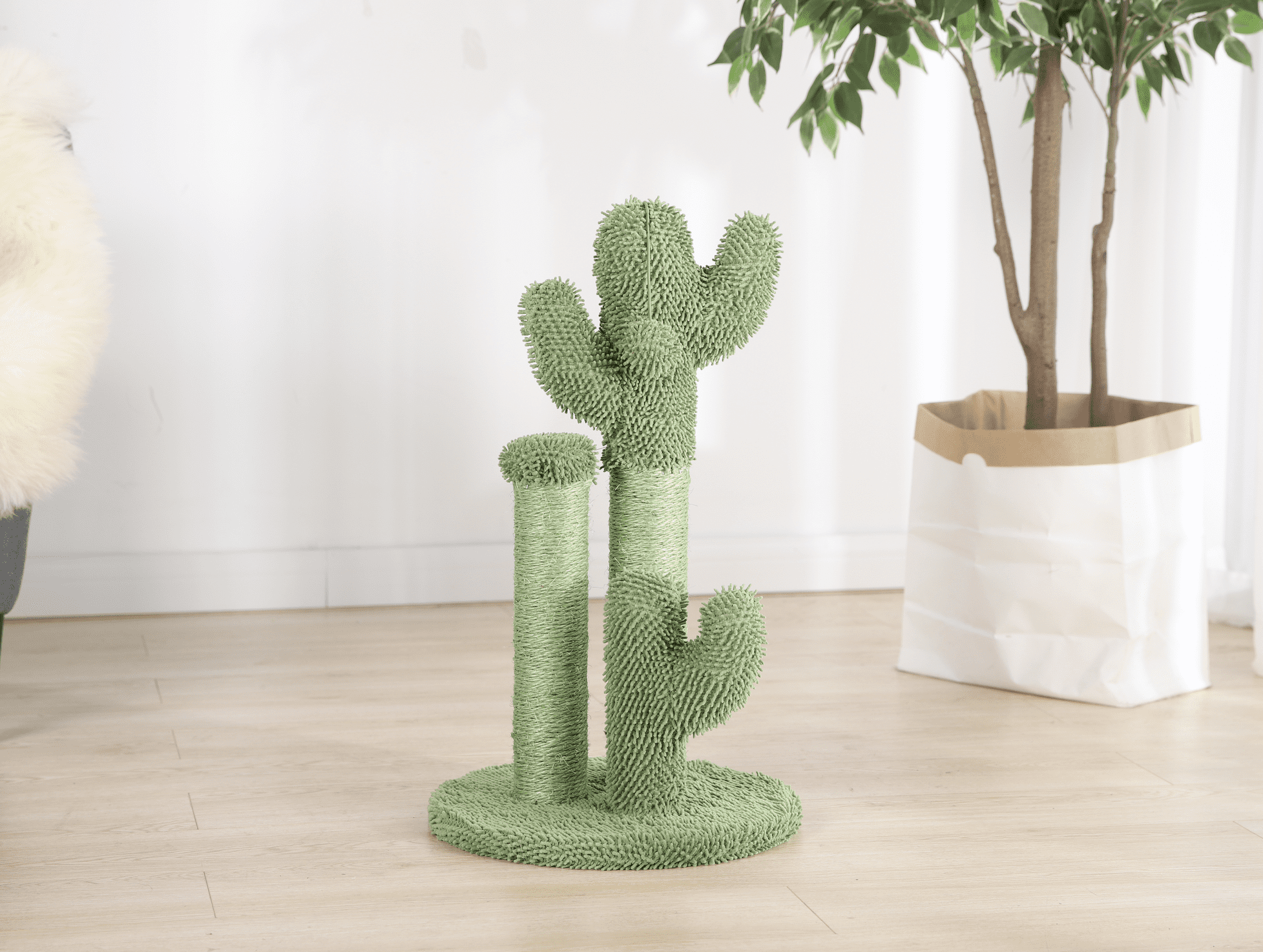 Cactus Cat Scratching Post with Toy Ball