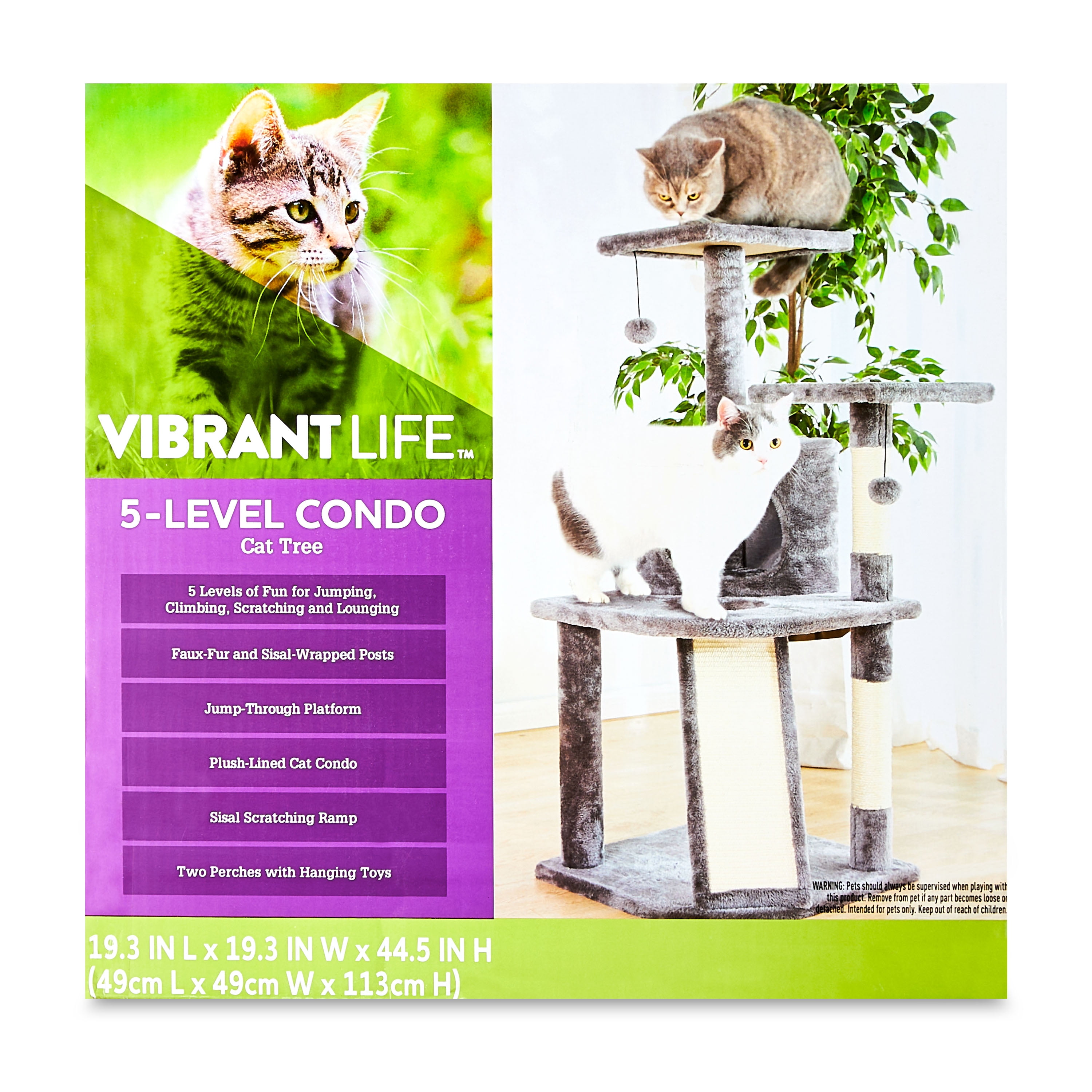 Stylish 5-Level Cat Tree Condo in Gray