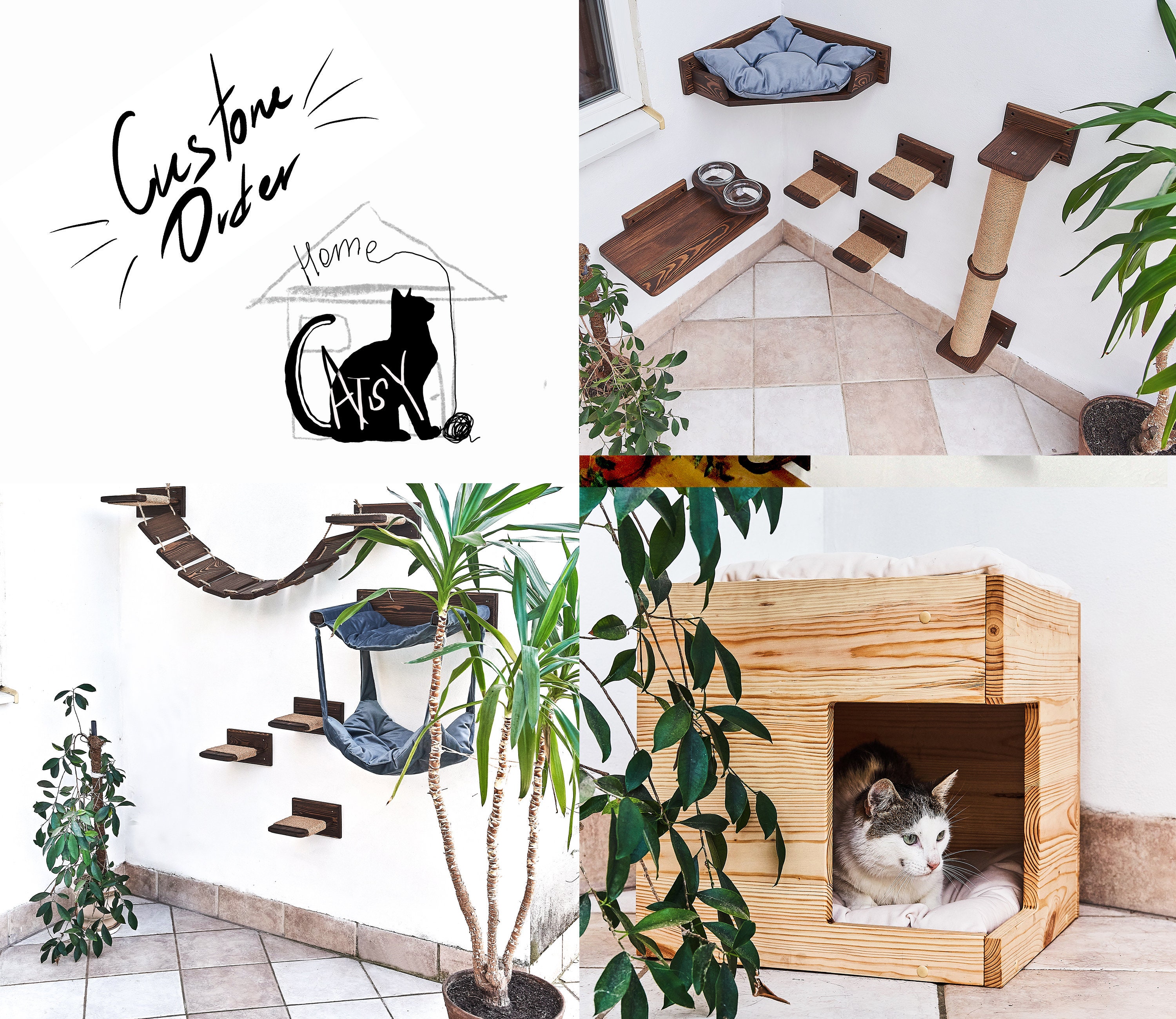Cat Wall Furniture Set with Climbing Shelves
