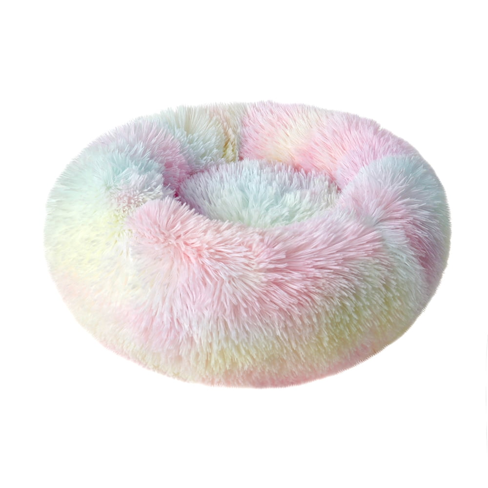 Round Donut Plush Pet Bed for Cats
