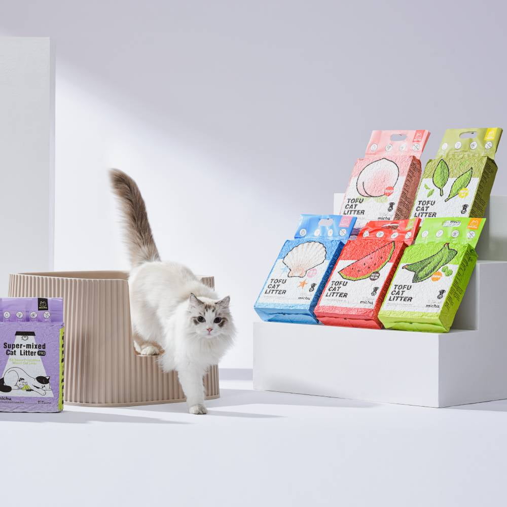 Michu Peach Natural Clumping Tofu Cat Litter
