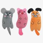 Interactive Cat Chew Plush Toys with Catnip - 3-Pack