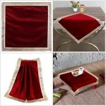 Red Velvet Tarot Cloth with Gold Border