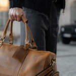 Sustainable Leather Weekend Duffle Bag for Men