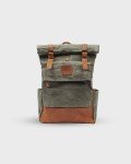 Vintage Waxed Canvas Rolltop Backpack for Travel