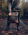 Vintage Waxed Canvas Rolltop Backpack for Travel