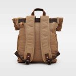 Vintage Canvas & Leather Travel Backpack - Large Capacity