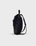 Classic Black Leather and Canvas Travel Backpack