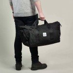 Water-Resistant Black Recycled Holdall Travel Bag