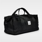 Water-Resistant Black Recycled Holdall Travel Bag